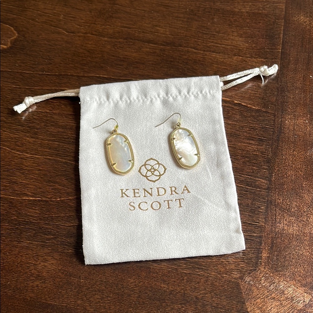 Kendra Scott Gold and White Earrings